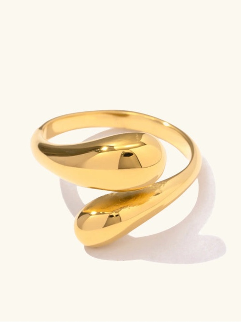 Gold Sculpted Open Band Ring - Women Jewelry